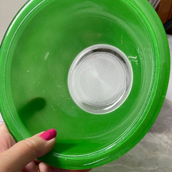 VTG Pyrex 322 1L green mixing bowl clear bottom. - Picture 7 of 8